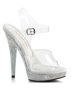 Sandália Pleaser Adore 708 Rosa Glitter 